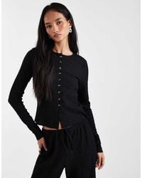 ASOS - Mix & Match Textured Long Sleeve Button Down Top - Lyst