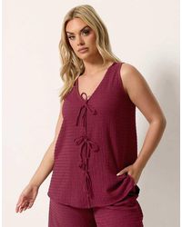 Yours Clothing - Textured Bow Waistcoat - Lyst