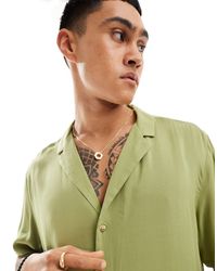 ASOS - Camisa verde holgada - Lyst