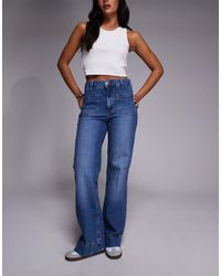 River Island - Pocket Detail Wide Leg Jeans - Lyst