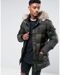 silk silk fur hood padded jacket