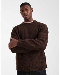 ASOS - Oversized Textured Crew Neck Knitted Jumper - Lyst
