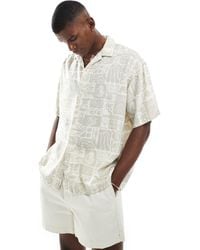 Jack & Jones - Revere Collar Linen Short Sleeve Shirt With Sealife Print - Lyst