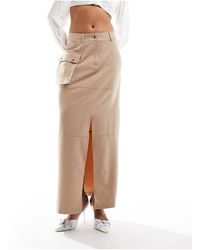 ASOS - Utility Maxi Skirt With Bellow Pocket Details - Lyst