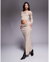 Aria Cove - – flauschiger maxi-strickrock - Lyst