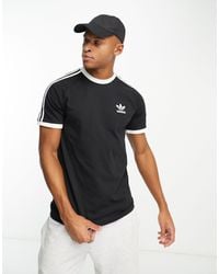 adidas Originals - Camiseta negra con tres rayas - Lyst