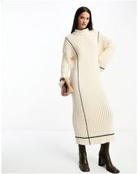 Y.A.S - High Neck Knitted Jumper Midi Dress - Lyst