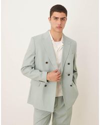 ASOS - Linen Blend Double Breasted Regular Suit Jacket - Lyst