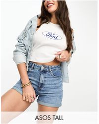 ASOS - Asos design tall – bequeme mom-jeansshorts - Lyst