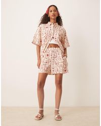 ASOS - – boxershorts aus leinen mit western-print, kombiteil - Lyst