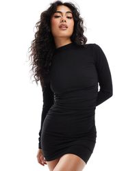 Bershka - Polyamide Ruched Front Mini Dress - Lyst