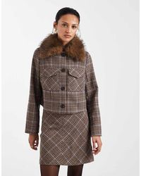 New Look - Geruit Recht Cropped Jack - Lyst