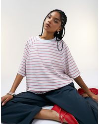 ASOS - Camiseta A De Estilo Vintage Con Mangas Raglán Cortas De Tejido Texturizado De -Gris - Lyst