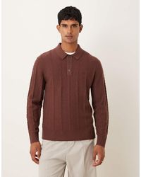 Abercrombie & Fitch - Jersey De Manga Larga Con Cuello Tipo Polo Y Logo En El Pecho De - Lyst