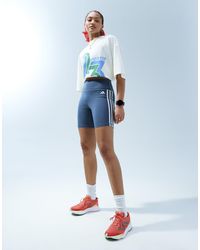 adidas Originals - Leggings cortos azul marino con diseño - Lyst