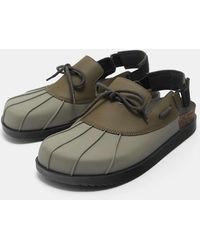 Pull&Bear - Sabots à lacets et bride arrière - kaki - Lyst