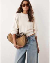 ASOS - Waisted Wool-blend Crew Neck Jumper - Lyst