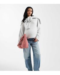 ASOS - Asos Design Maternity Slim Barrel Jeans - Lyst