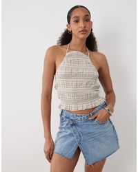 Mango - Teen 100% Cotton Asymmetric Denim Mini Skort - Lyst
