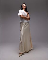 ASOS - Volume Drape Satin Maxi Skirt - Lyst