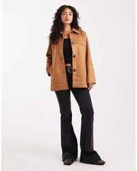 ONLY - Faux Suede Trucker Jacket - Lyst