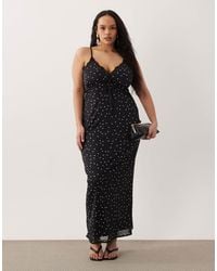 ASOS Asos Lace Cami Midi Prom Dress in Green | Lyst