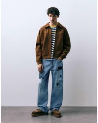Pull&Bear - Jean baggy effet patchwork - moyen - Lyst