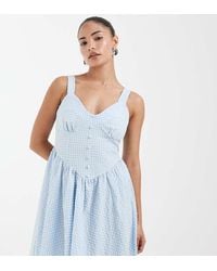 Vero Moda - Button Front Gingham Mini Dress - Lyst