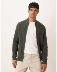 Mango - Zip Thorugh Wool Blend Cardigan - Lyst