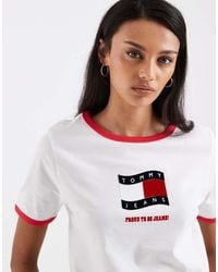 Tommy Hilfiger - Wavy Flag Logo Ringer T-Shirt - Lyst