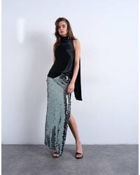 TOPSHOP - Sequin Column Midi Skirt - Lyst