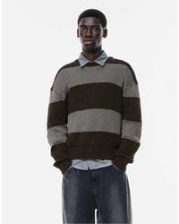 Pull&Bear - Vervaagde Gebreide Sweater Met Acid Wash - Lyst