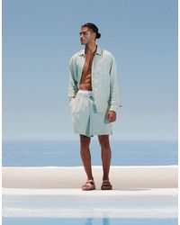 New Look - – schlupf-shorts aus leinenmix - Lyst