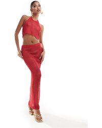 In The Style - Falda larga roja - Lyst