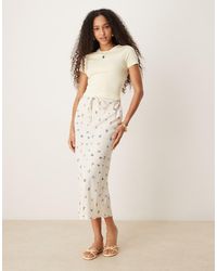 ASOS - Linen Blend Bias Midi Skirt - Lyst
