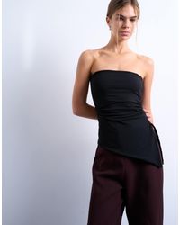 TOPSHOP - Ruched Waist Asymmetric Hem Bandeau - Lyst