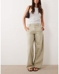Mango - Kiko - jean barrel 100 % coton - kaki clair - Lyst