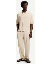 Bershka - Wide Leg Linen Blend jogger Trousers - Lyst