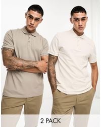 ASOS - 2 Pack Smart Pique Polo Shirts - Lyst