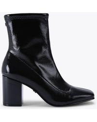 Carvela Kurt Geiger - Strut Heeled Patent-Faux Leather Ankle Boots - Lyst