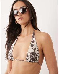 ASOS - Lea Laguna High Apex Triangle Bikini Top - Lyst