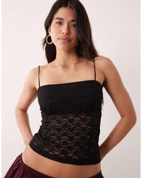 ASOS - Lace Square Neck Strappy Cami Top - Lyst