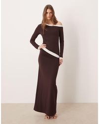 ASOS - Double Layer Detailing Slinky Asymmetric Maxi Dress - Lyst