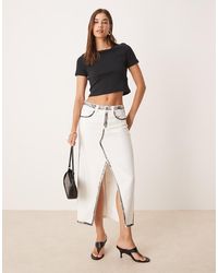 Glamorous - Center Split Denim Maxi Skirt - Lyst