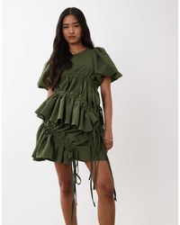 Ghospell - Drawstring Detailing Floaty Mini Skirt - Lyst