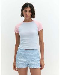 Pull&Bear - Contrast Raglan Sleeve T-shirt - Lyst