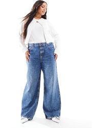 ASOS - Asos Design Curve Wide Leg Dad Jeans - Lyst