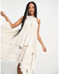 Lace Field Of Dreams Maxi Top in Ivory 