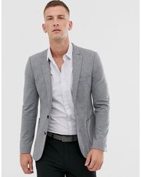 ASOS Super Skinny Jersey Blazer - Gray