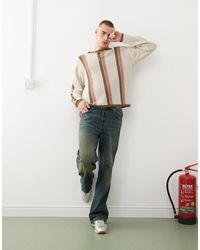 Collusion - Crotchet Stripe Polo Jumper - Lyst